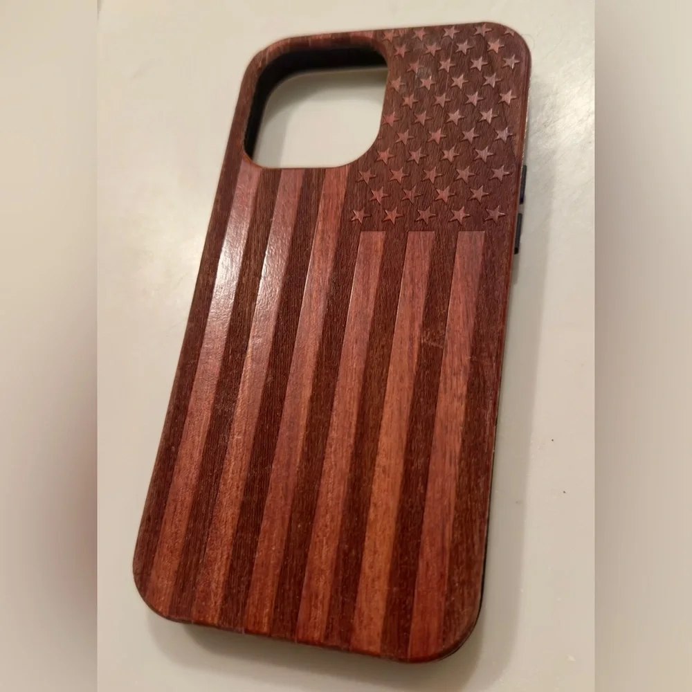iPhone 13 PRO MAX Wood USA Flag Phone Case 🪵 🇺🇲 phone protector
